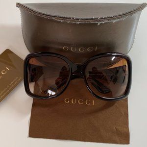 Oversized Gucci Brown Sunglasses Gold GG 2965/S